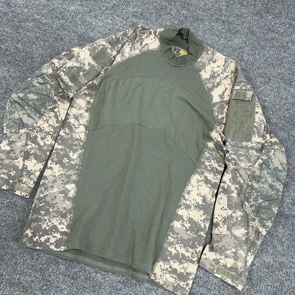 Massif Shirt Men L Large Digital Camo Army Combat Long Sleeves Military Tactical